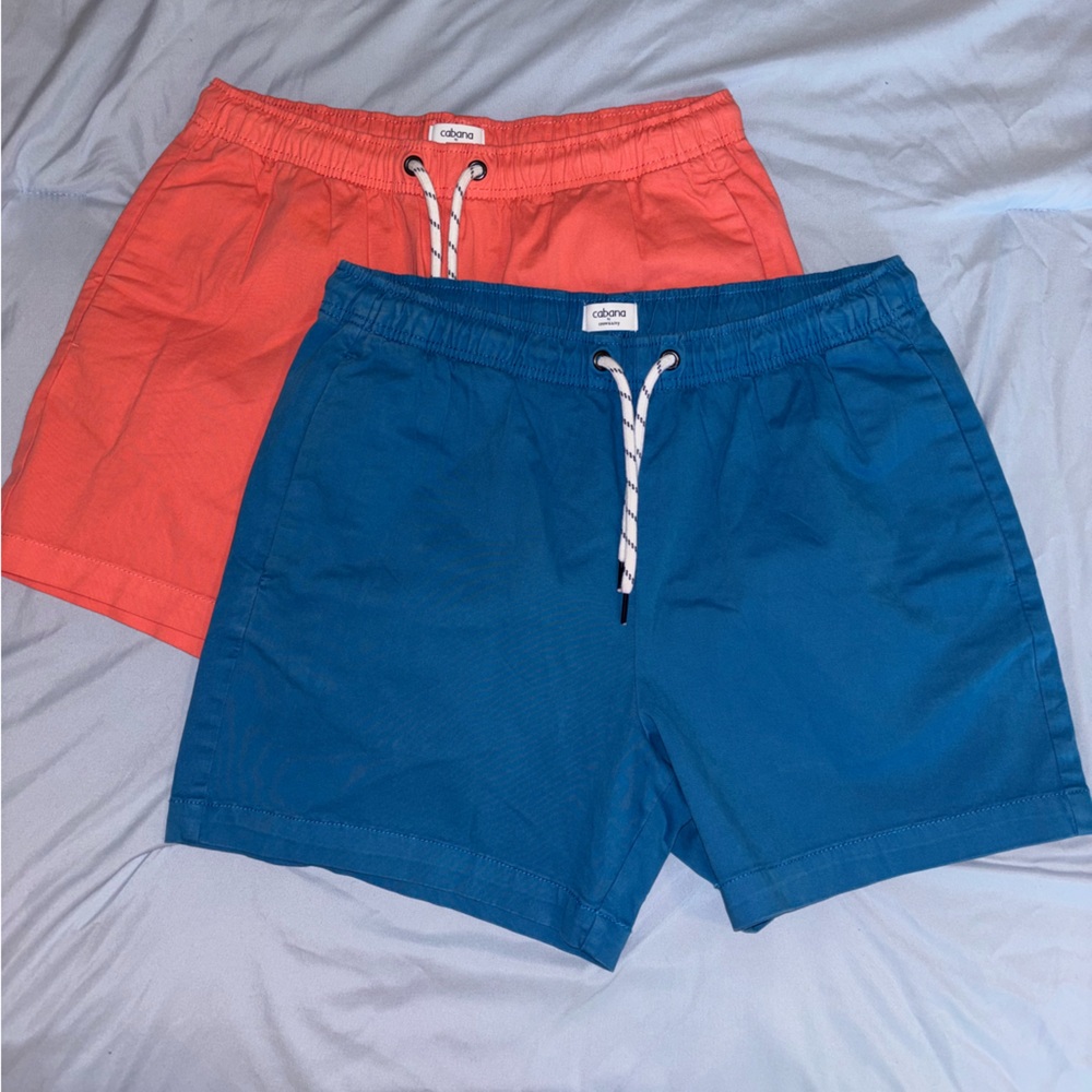 Crown & Ivy Cabana Blue and Coral Shorts